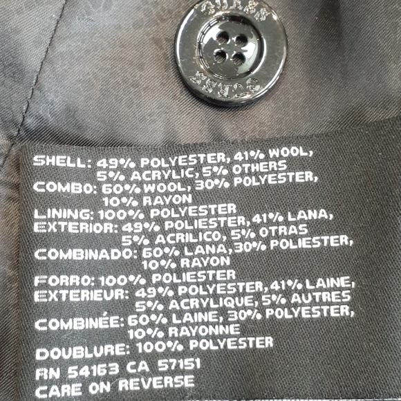 Guess Full Zip Fitted Car Coat Size Medium - Picture 7 of 8